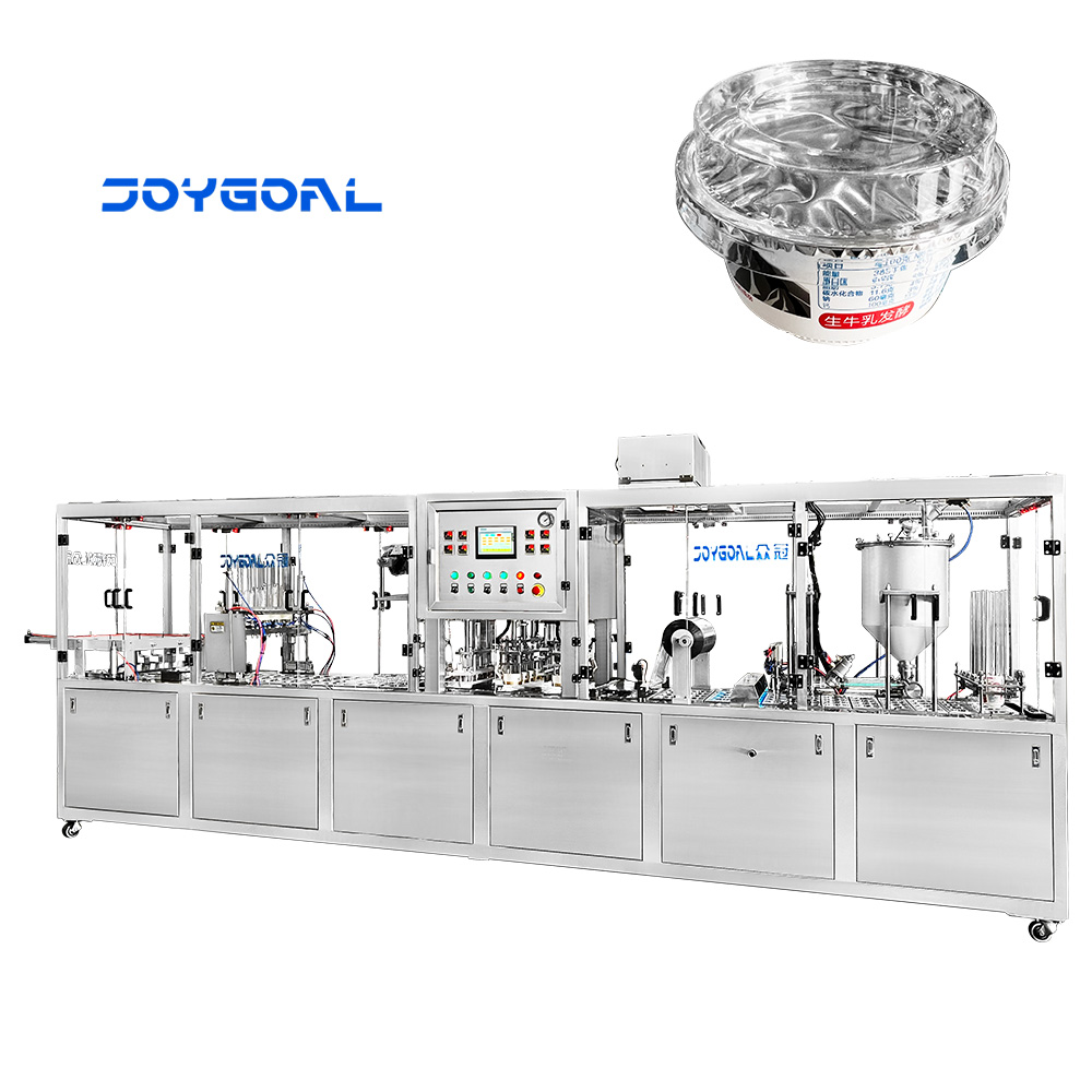 Automatic yogurt pudding ice cream water jelly cup filling sealing machine